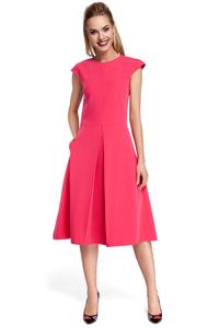 Classic Flared Pink Dress With a Frill