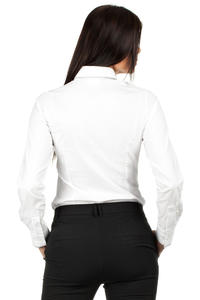 White Dapple Collar Office Shirt
