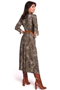 Patterned Midi Dress Buttoned Model 2