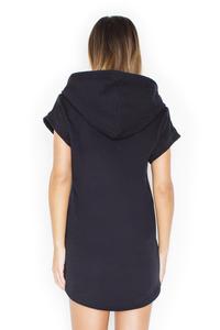 Black Simple Sport Style Hooded Dress