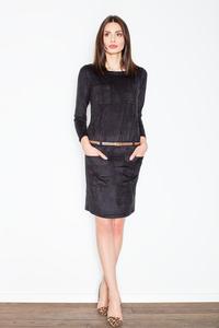 Black Office Style Dress with Pockets