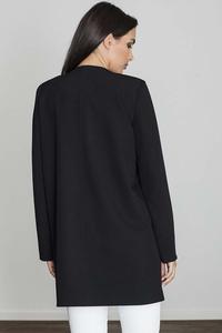 Black Round Neckline Open Ladies Blazer