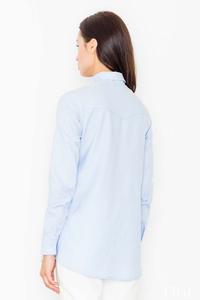 Light Blue Long Sleeved Shirt with Piping