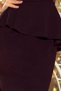 Black Peplum Dress Asymmetrical Cut