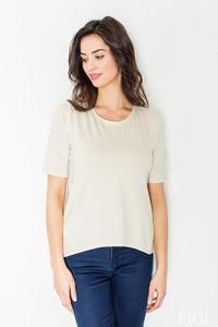 Beige Classic Style Cut Out Back T-shirt