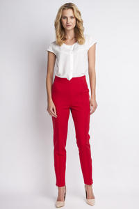 Red Hight Waist Elegant Pants