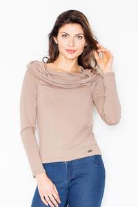 Brown Knitwear Wide Tourtle Neck Blouse