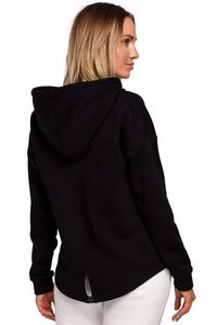 Knitted Sweatshirt Adjustable Hood (Black)