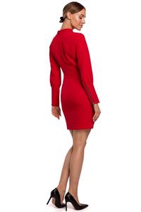 Fitted Mini Dress with Pleats (Red)
