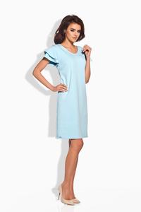 Sky Blue Coctail Butterfly Sleeves Dress