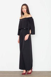 Black Elegant Off-Shoulders Ladies Jumpsuit