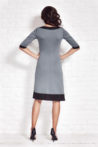 Blue Shift Dress with Contrast Edges