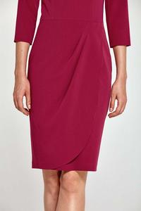 Dark Red Classic Office Style Dress