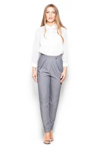 Grey Tapered Legs High Rise Pants