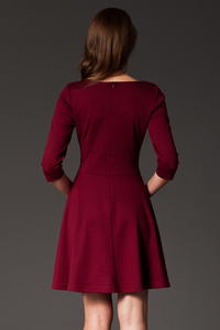 Maroon Giggly Fashion Flared Skirt Dress