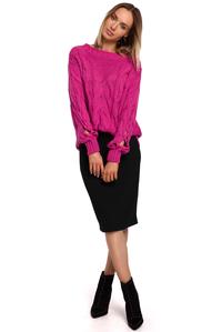 Warm Boat Neck Sweater (Fuchsia)