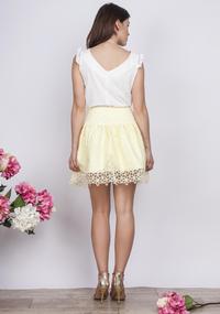 Apricot Romantic Skirt with Lace