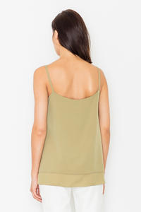 Olive Green Two Layers Spaghetti Straps Top