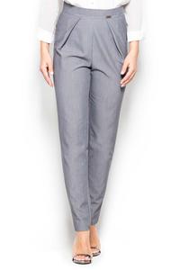 Grey Tapered Legs High Rise Pants