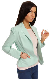 Long Lapels Green Coat with Single Button Fastening