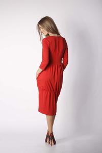 Red Knitted Casual Christmas Dress