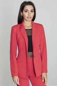 Elegant Red Jacket Stylish Waisted Cut