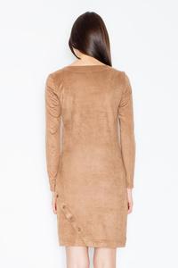 Brown Round Rivets Casual Dress