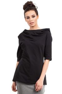 Black Long Hooded Blouse