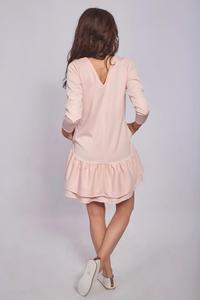 Pink Girlish Romantic Style Dress with Frills&Pockets