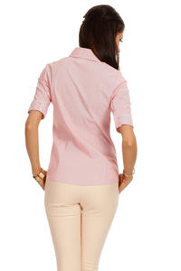 Slim Fit Seam Collared Raspberry Shirt with Flap Chest Pocket