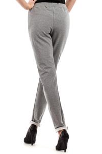 Grey Slim Legs Pants with Zippers