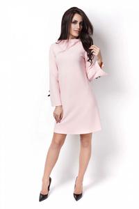 Powder Pink Flared Mini Dress with Bows