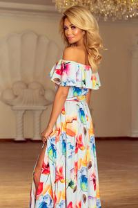 Colorful Flowers Maxi Elegant Dress