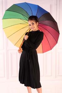 Black Pleated Dress with Built-in Neckline