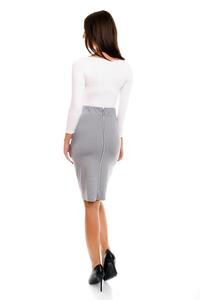 Grey Pencil Cut Office Style Skirt