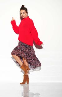 Raspberry Oversize Warm Turtleneck Sweater
