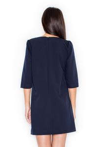 Dark Blue A-Line 3/4 SLeeves Mini Dress with Pockets