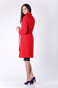 Red Belted Coat Knee Length
