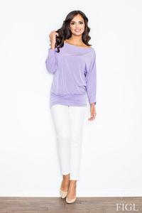 Purple Loose Bat Long Sleeves Blouse