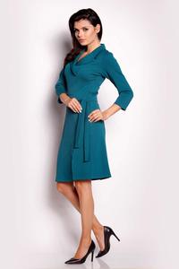 Green Wrap Belted Dress