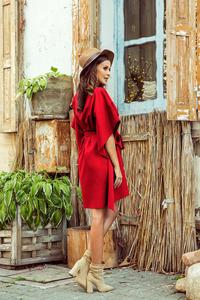 Red Butterfly Dress with Belt