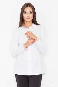 White&Red Classic Collar Long Sleeves Shirt