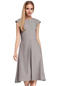 Classic Flared Gray Dress With a Frill