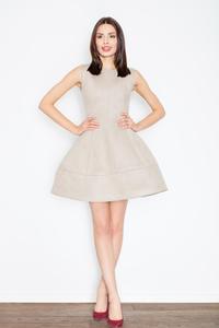 Beige Sleeveless Princess Style Dress