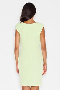 Green Straight Midi Dress with Stitching