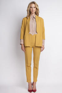 Mustard Elegant No Buttons Blazer