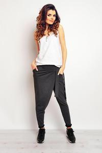 Dark Grey Street Style Baggy Pants