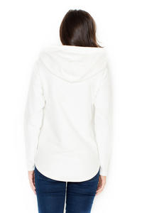 White Ladies Hoodie with Zips at the Sides