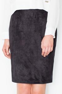 Black Pencil Suede Imitation Skirt