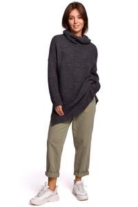 Women's Oversize Turtleneck Sweater - Anthracite